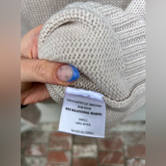RECREATIONAL HABITS Athos Cropped Turtleneck Sweater in Oatmeal New With Tags! - Picture 9 of 11